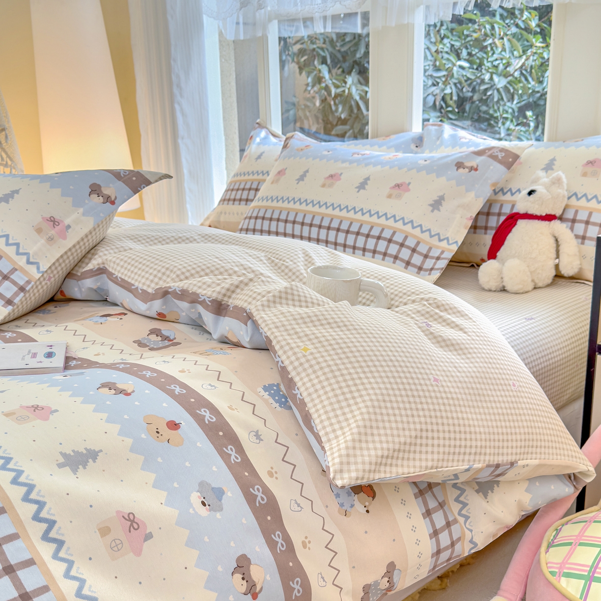 91家纺网 家纺一手货源 找家纺 （总）洺兰家居 2026新款全棉纯棉13070小清新印花单被套被套单件