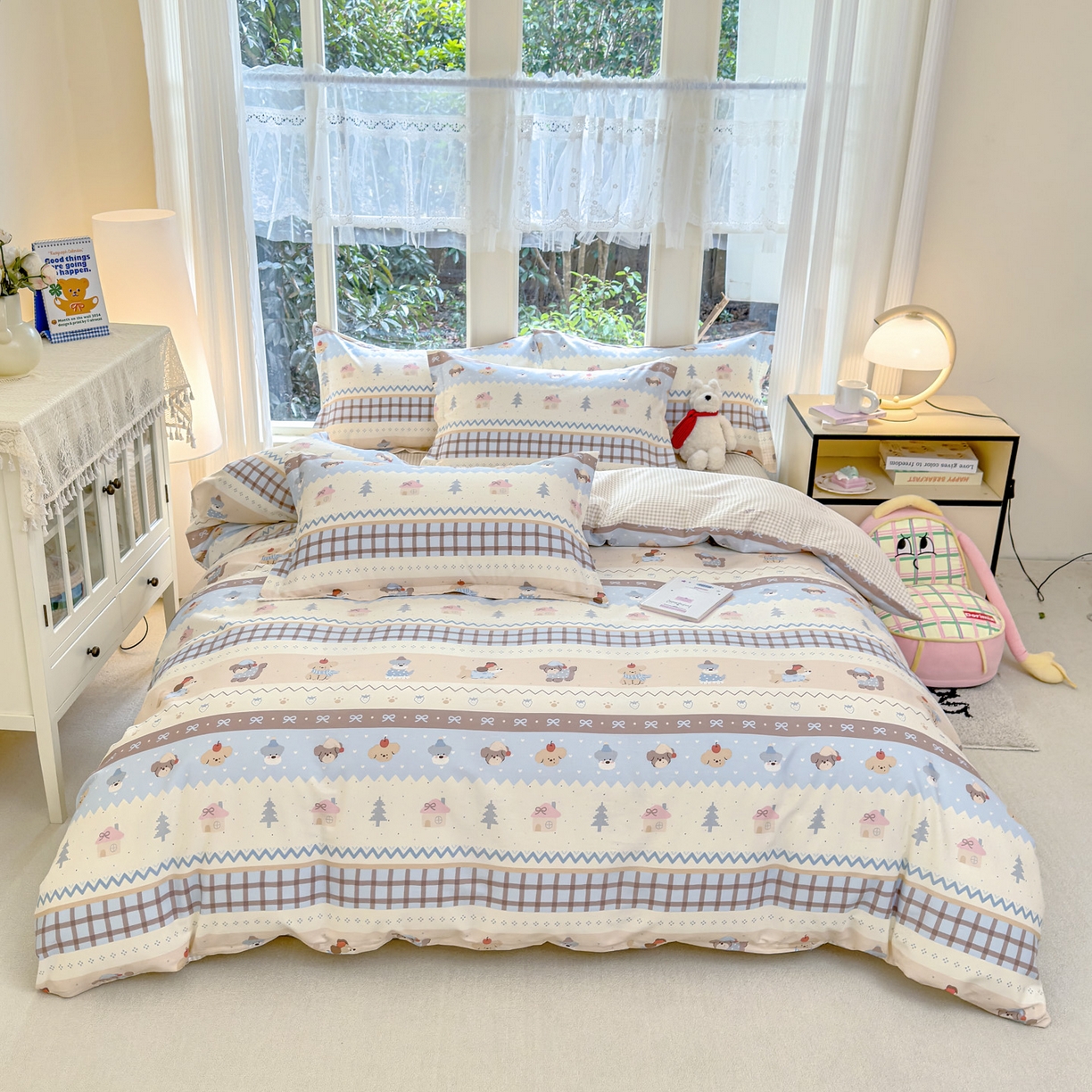 91家纺网 家纺一手货源 找家纺 洺兰家居 2026新款全棉纯棉13070小清新印花单被套被套单件 童年派对