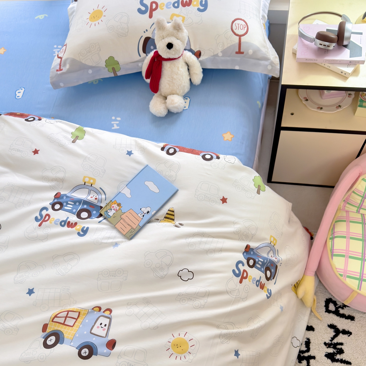 洺兰家居 2026新款全棉纯棉13070小清新印花单被套被套单件 疯狂小汽车