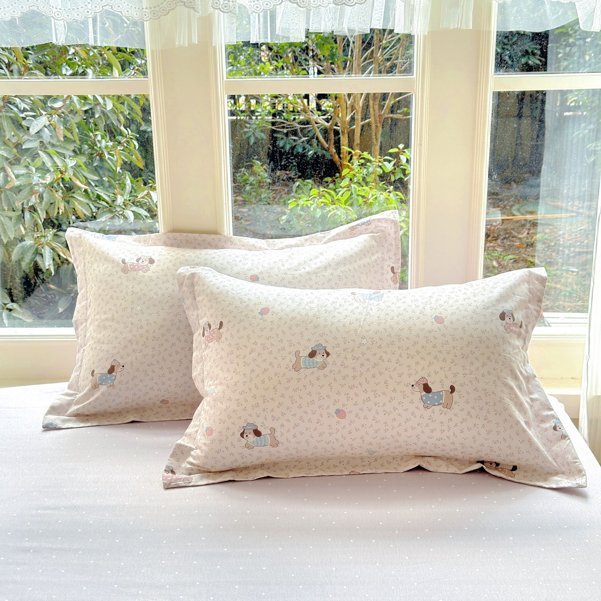 91家纺网 家纺一手货源 找家纺 洺兰家居 2026新款全棉纯棉13070小清新印花单被套被套单件 狗狗日记