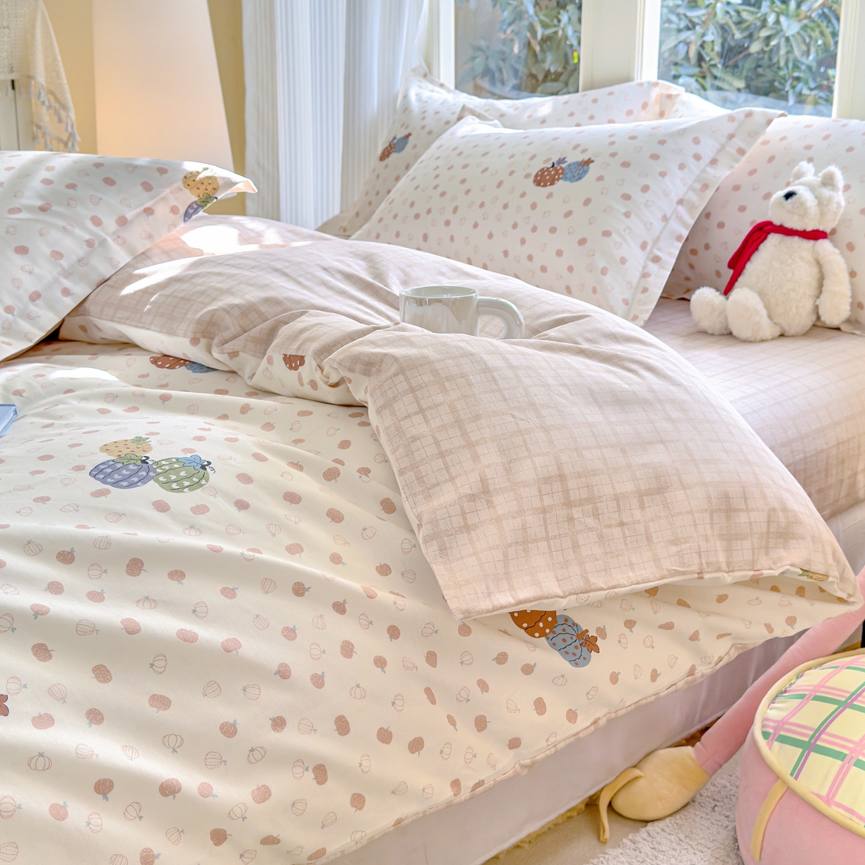 洺兰家居 2026新款全棉纯棉13070小清新印花单被套被套单件 魔幻南瓜