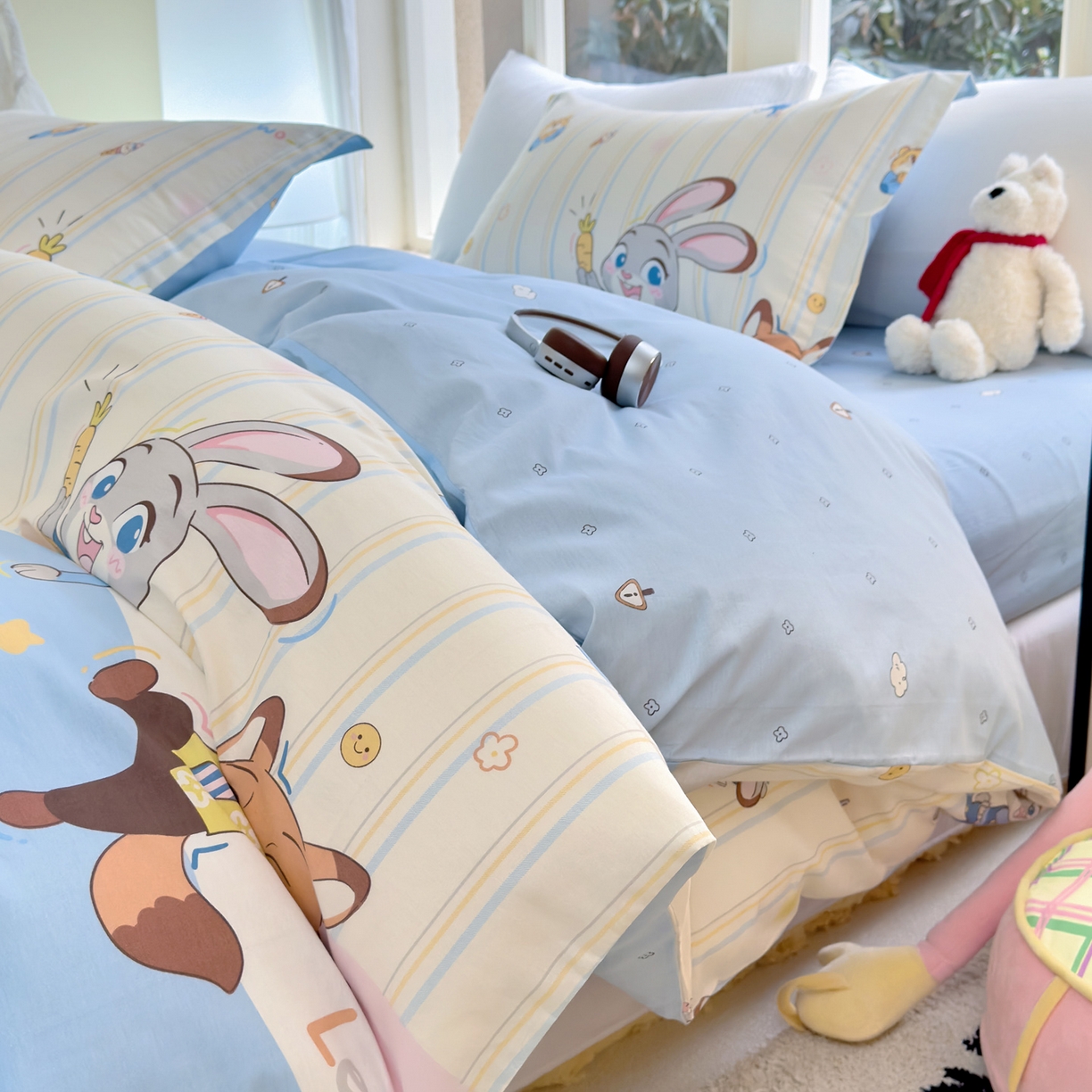 91家纺网 家纺一手货源 找家纺 洺兰家居 2026新款全棉纯棉13070小清新印花单被套被套单件 森林派对