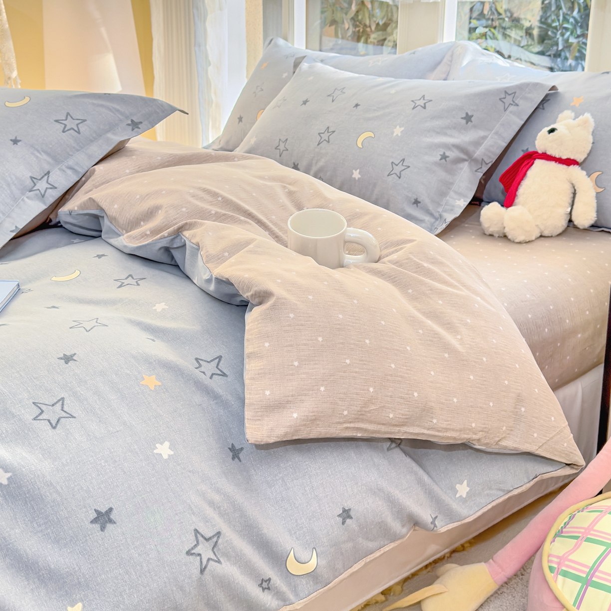 洺兰家居 2026新款全棉纯棉13070小清新印花单被套被套单件 星空奇遇