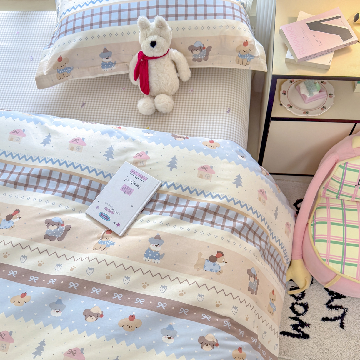 91家纺网 家纺一手货源 找家纺 洺兰家居 2026新款全棉纯棉13070小清新印花单被套被套单件 童年派对