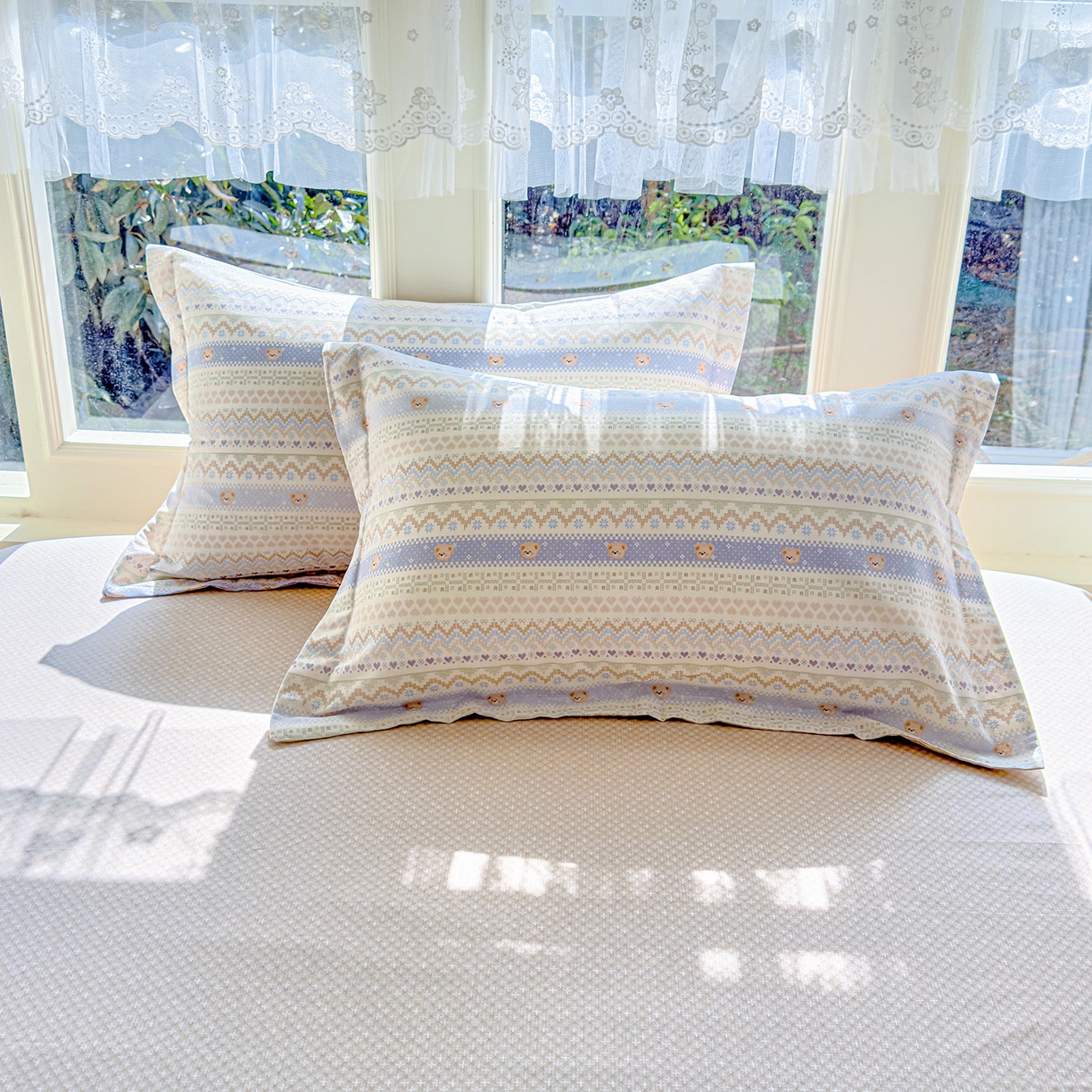 91家纺网 家纺一手货源 找家纺 洺兰家居 2026新款全棉纯棉13070小清新印花单被套被套单件 格纹小熊