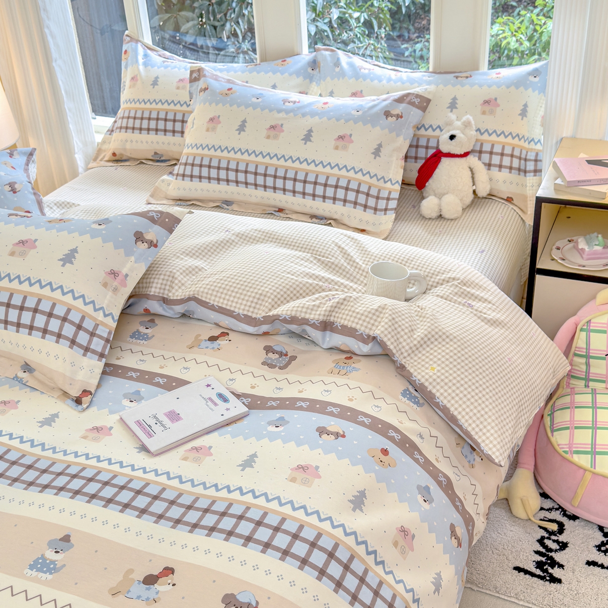 91家纺网 家纺一手货源 找家纺 洺兰家居 2026新款全棉纯棉13070小清新印花单被套被套单件 童年派对