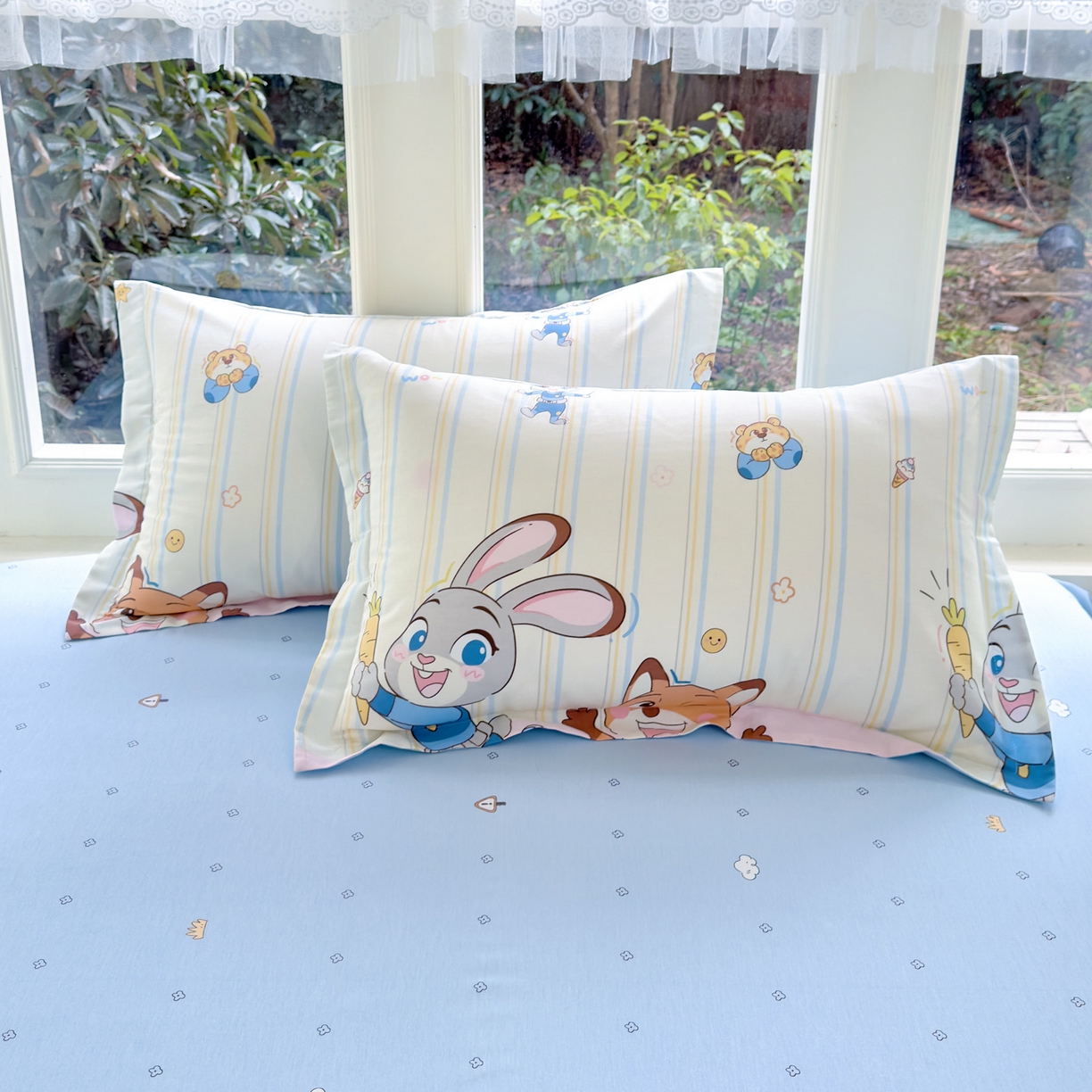 91家纺网 家纺一手货源 找家纺 洺兰家居 2026新款全棉纯棉13070小清新印花单被套被套单件 森林派对