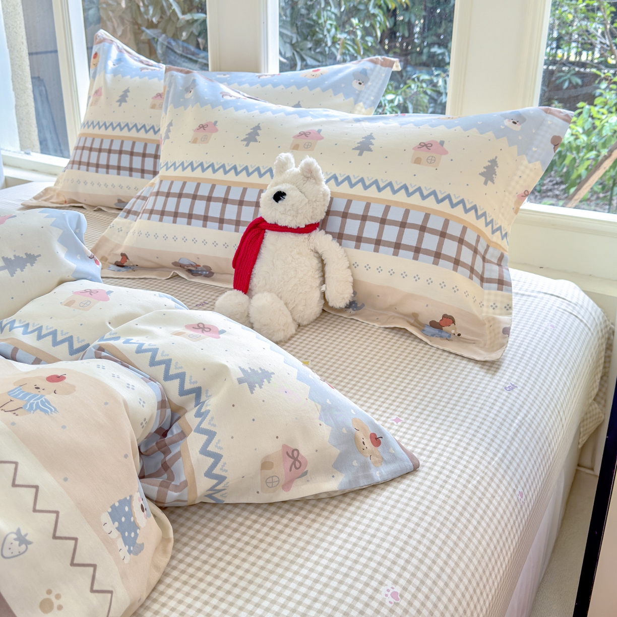 91家纺网 家纺一手货源 找家纺 洺兰家居 2026新款全棉纯棉13070小清新印花单被套被套单件 童年派对