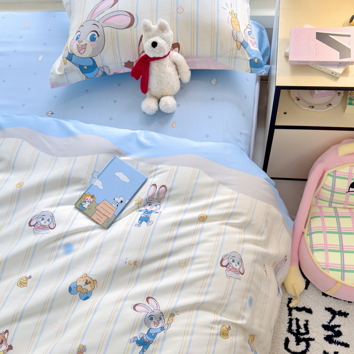 91家纺网 家纺一手货源 找家纺 洺兰家居 2026新款全棉纯棉13070小清新印花单被套被套单件 森林派对