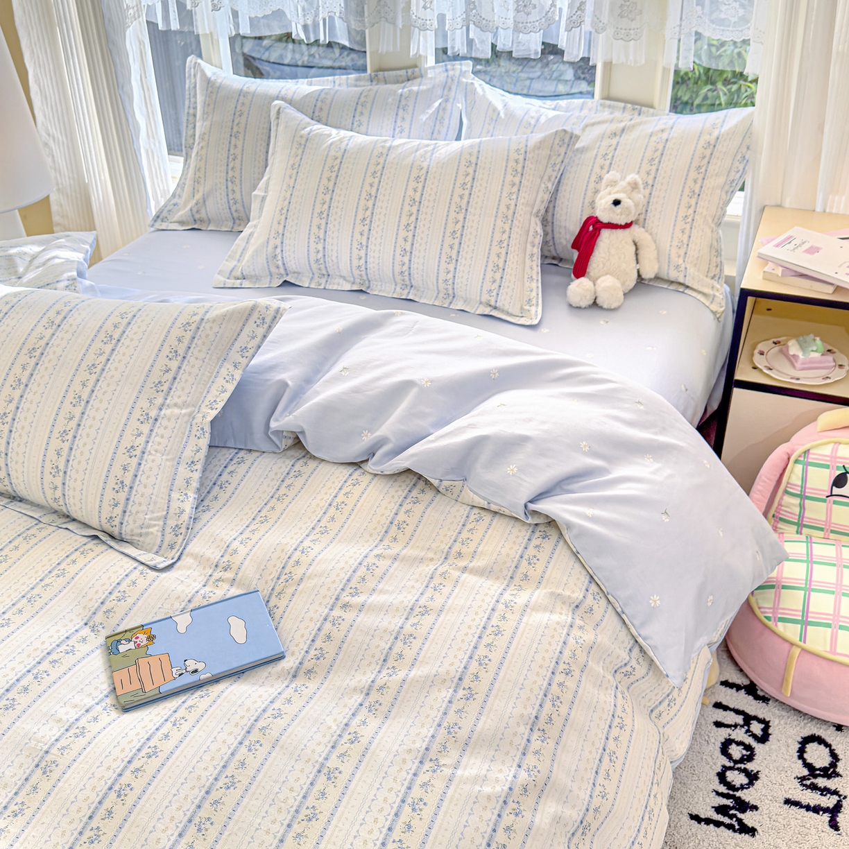 91家纺网 家纺一手货源 找家纺 洺兰家居 2026新款全棉纯棉13070小清新印花单被套被套单件 海岛假日