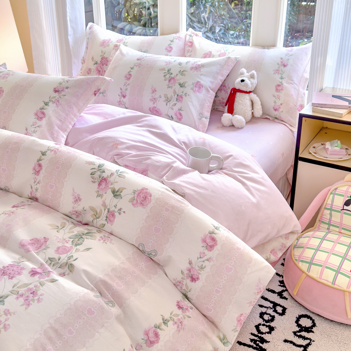 91家纺网 家纺一手货源 找家纺 洺兰家居 2026新款全棉纯棉13070小清新印花单被套被套单件 伊春园