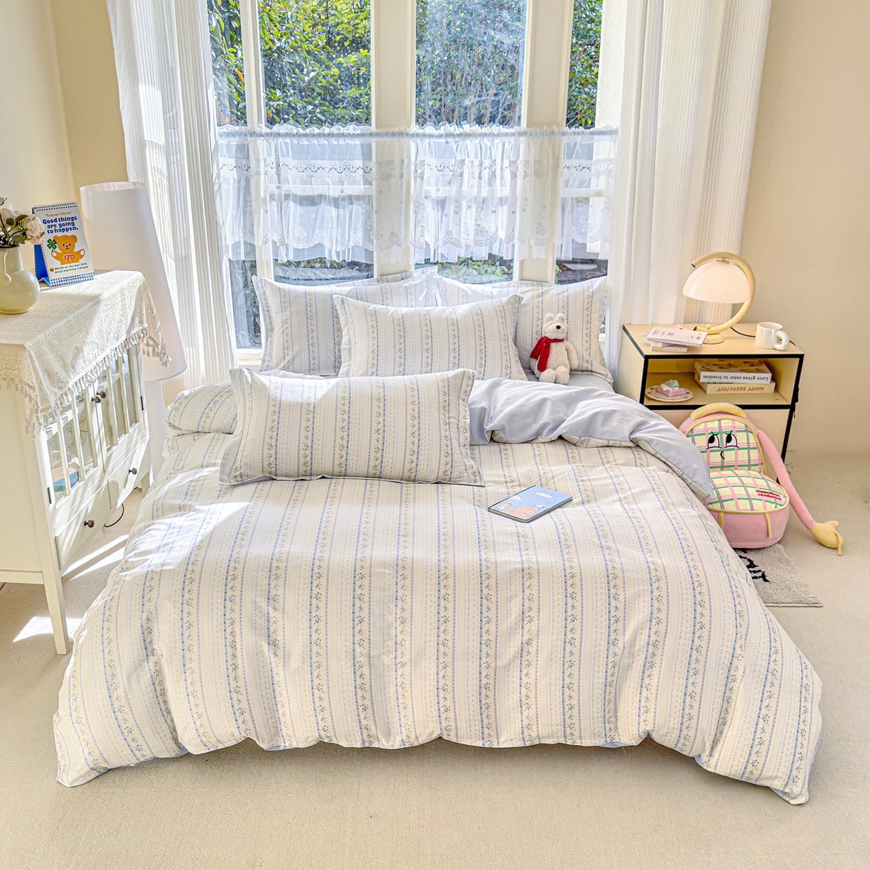 91家纺网 家纺一手货源 找家纺 洺兰家居 2026新款全棉纯棉13070小清新印花单被套被套单件 海岛假日