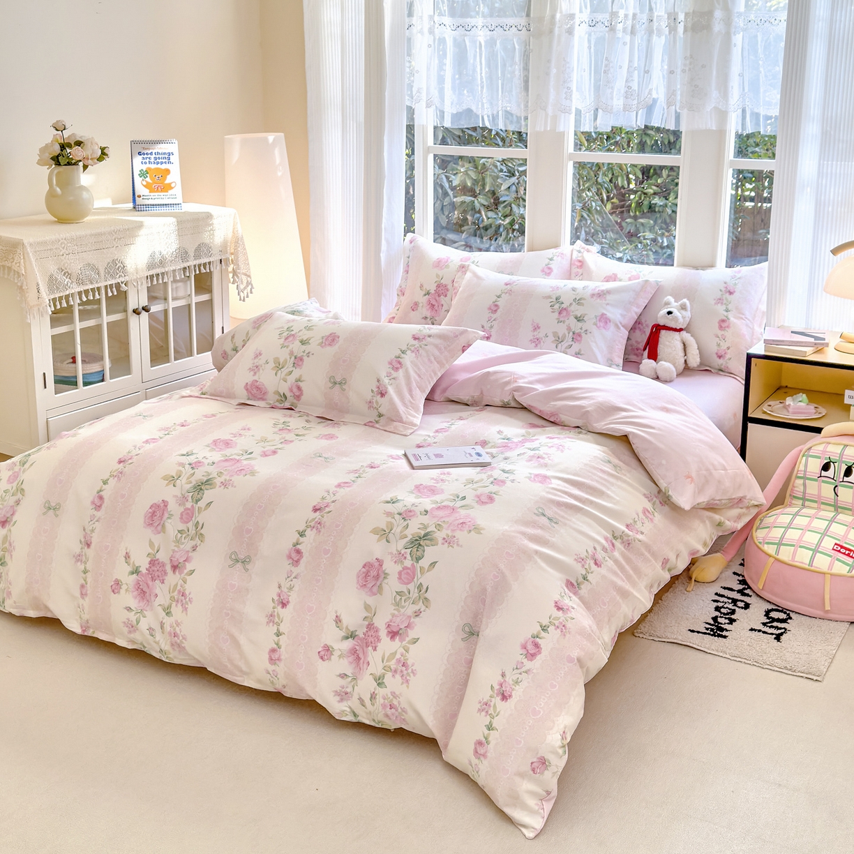 91家纺网 家纺一手货源 找家纺 洺兰家居 2026新款全棉纯棉13070小清新印花单被套被套单件 伊春园