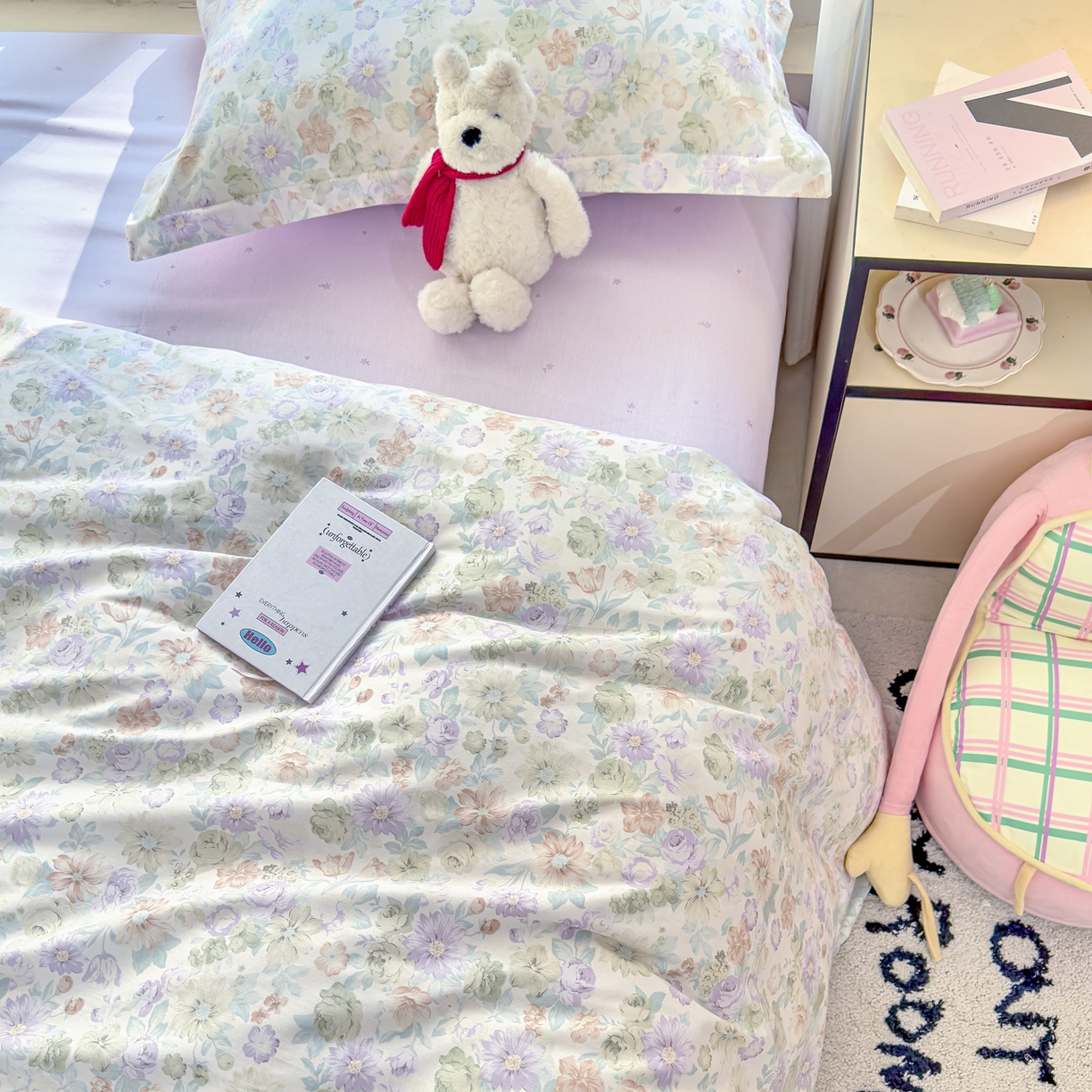 91家纺网 家纺一手货源 找家纺 洺兰家居 2026新款全棉纯棉13070小清新印花单被套被套单件 栀子花