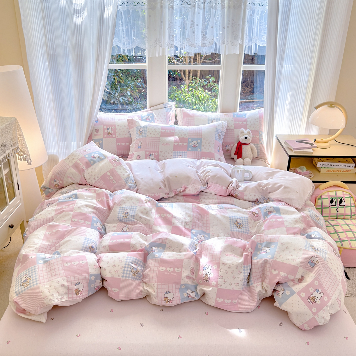 91家纺网 家纺一手货源 找家纺 洺兰家居 2026新款全棉纯棉13070小清新印花单被套被套单件 迷你小屋