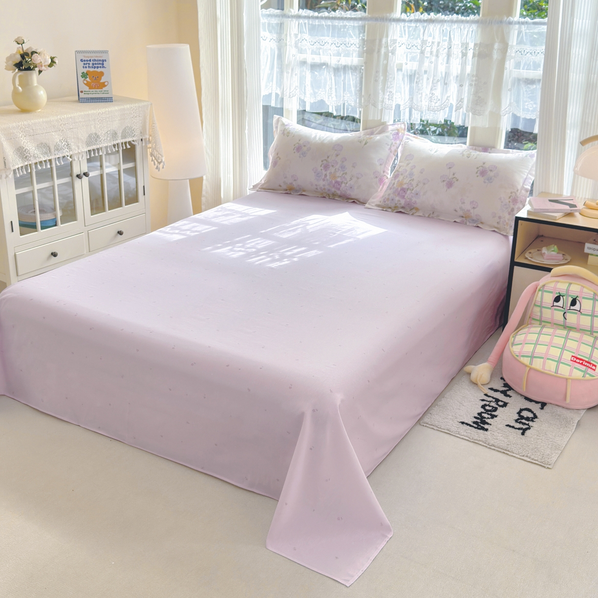 91家纺网 家纺一手货源 找家纺 洺兰家居 2026新款全棉纯棉13070小清新印花单被套被套单件 若兰