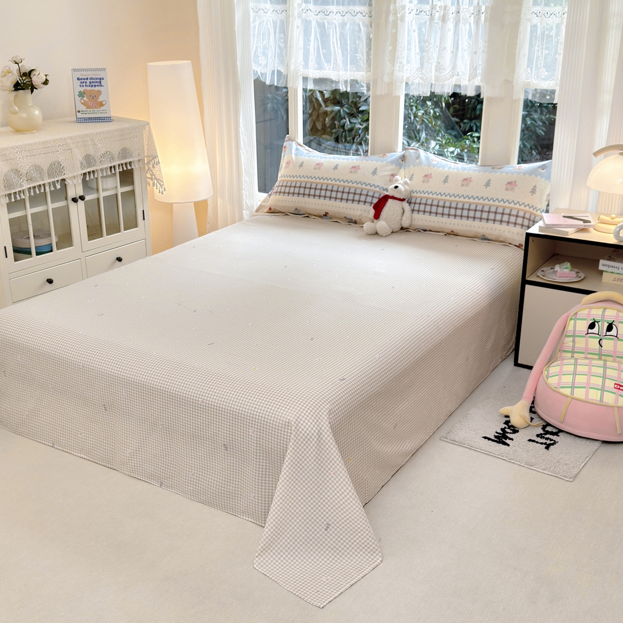 91家纺网 家纺一手货源 找家纺 洺兰家居 2026新款全棉纯棉13070小清新印花单被套被套单件 童年派对