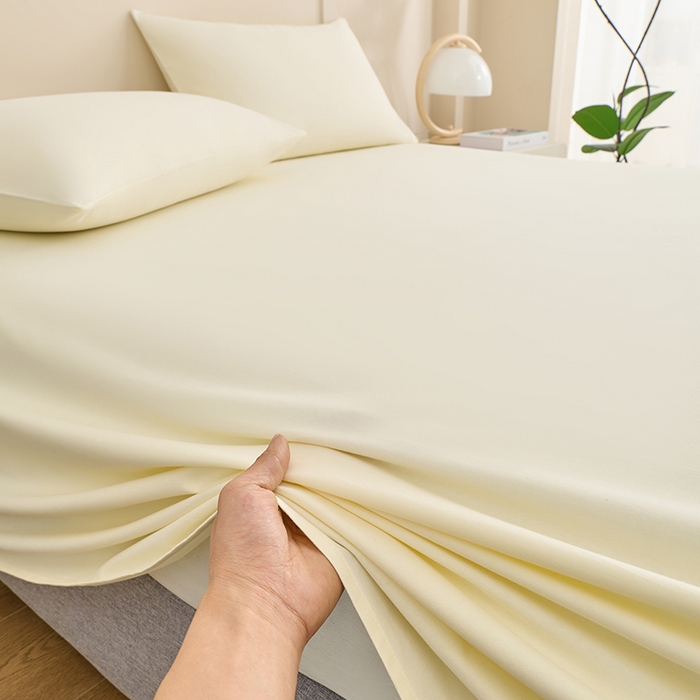 91家纺网 家纺一手货源 找家纺 居美良品 2026新款新疆长绒棉100%全棉纯色A类纯棉床单 米白