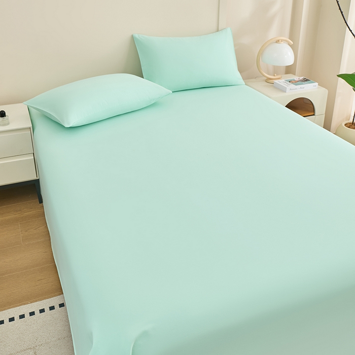 91家纺网 家纺一手货源 找家纺 居美良品 2026新款新疆长绒棉100%全棉纯色A类纯棉床单 抹茶绿