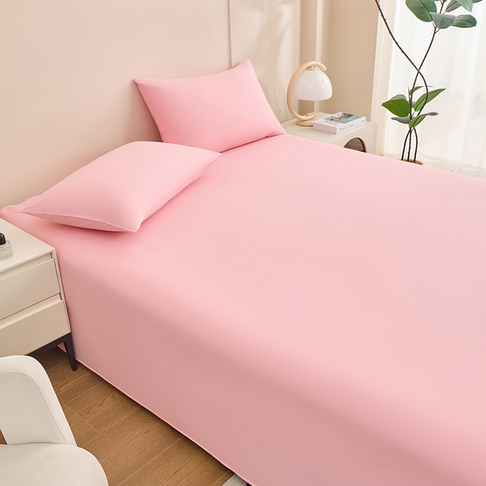 91家纺网 家纺一手货源 找家纺 居美良品 2026新款新疆长绒棉100%全棉纯色A类纯棉床单 浅粉