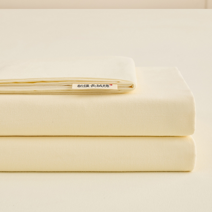 91家纺网 家纺一手货源 找家纺 居美良品 2026新款新疆长绒棉100%全棉纯色A类纯棉床单 米白