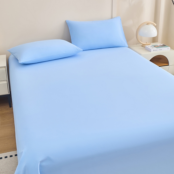 91家纺网 家纺一手货源 找家纺 居美良品 2026新款新疆长绒棉100%全棉纯色A类纯棉床单 天蓝