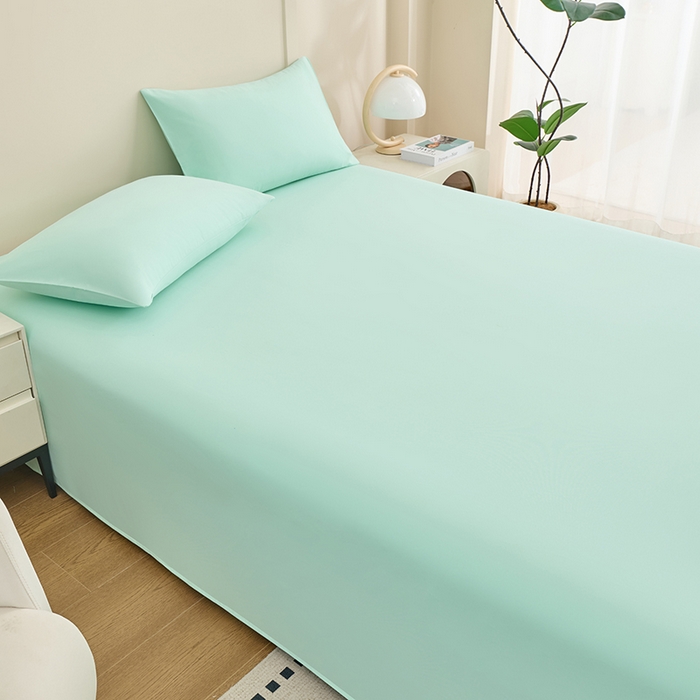 91家纺网 家纺一手货源 找家纺 居美良品 2026新款新疆长绒棉100%全棉纯色A类纯棉床单 抹茶绿