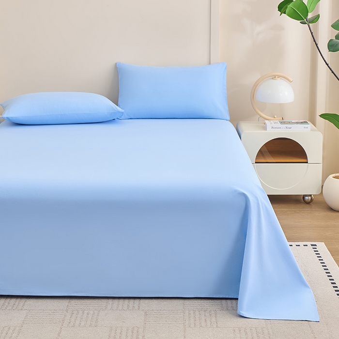 居美良品 2026新款新疆长绒棉100%全棉纯色A类纯棉床单 天蓝