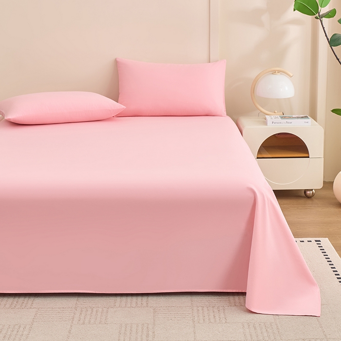 居美良品 2026新款新疆长绒棉100%全棉纯色A类纯棉床单 浅粉