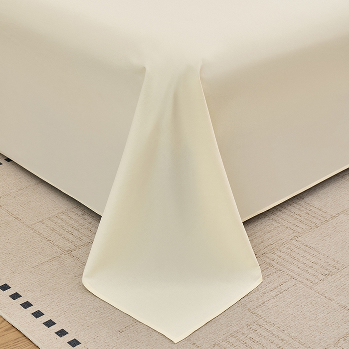 91家纺网 家纺一手货源 找家纺 居美良品 2026新款新疆长绒棉100%全棉纯色A类纯棉床单 米白