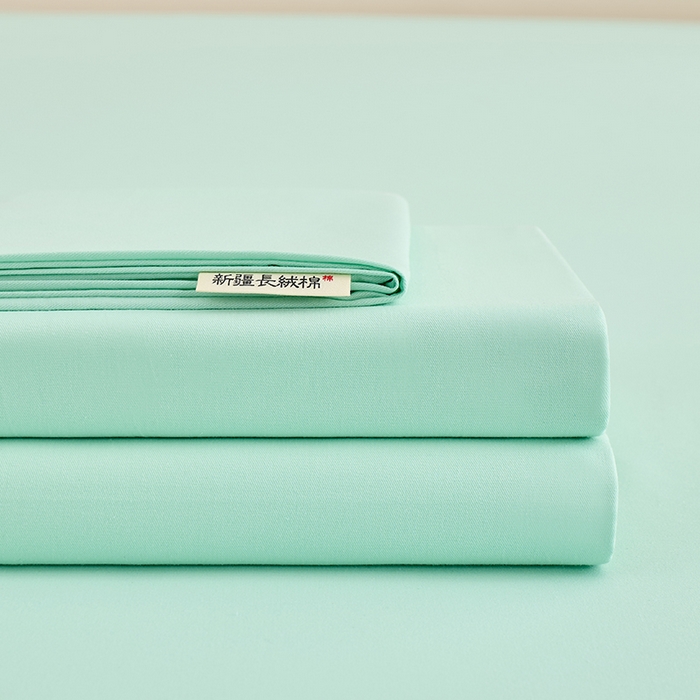 91家纺网 家纺一手货源 找家纺 居美良品 2026新款新疆长绒棉100%全棉纯色A类纯棉床单 抹茶绿