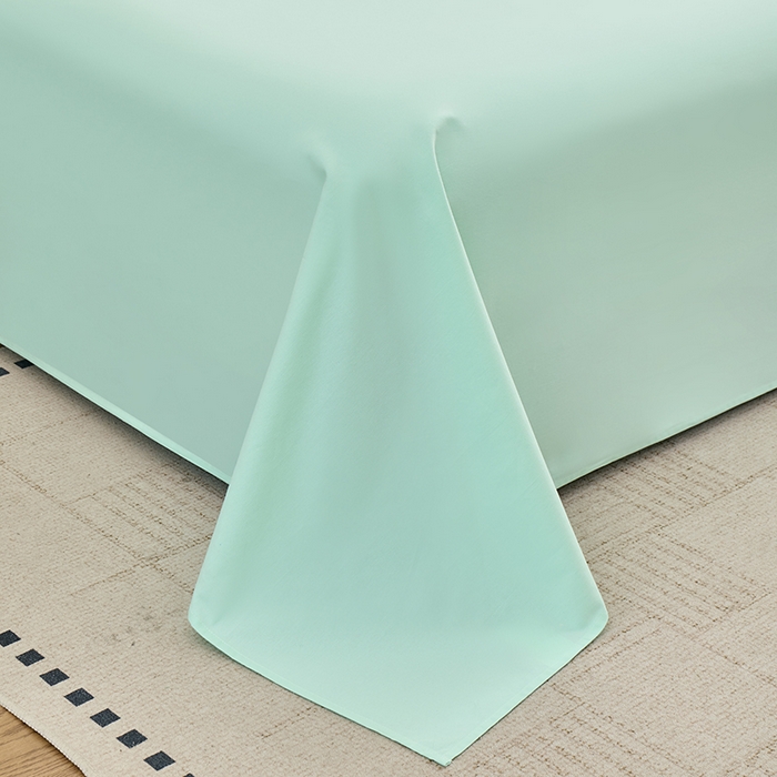 91家纺网 家纺一手货源 找家纺 居美良品 2026新款新疆长绒棉100%全棉纯色A类纯棉床单 抹茶绿