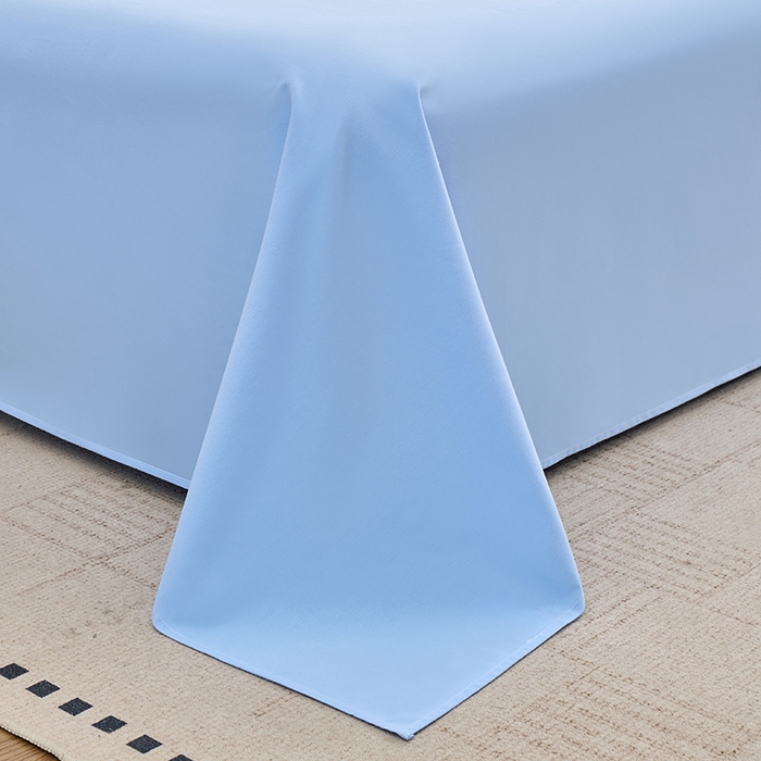 91家纺网 家纺一手货源 找家纺 居美良品 2026新款新疆长绒棉100%全棉纯色A类纯棉床单 天蓝