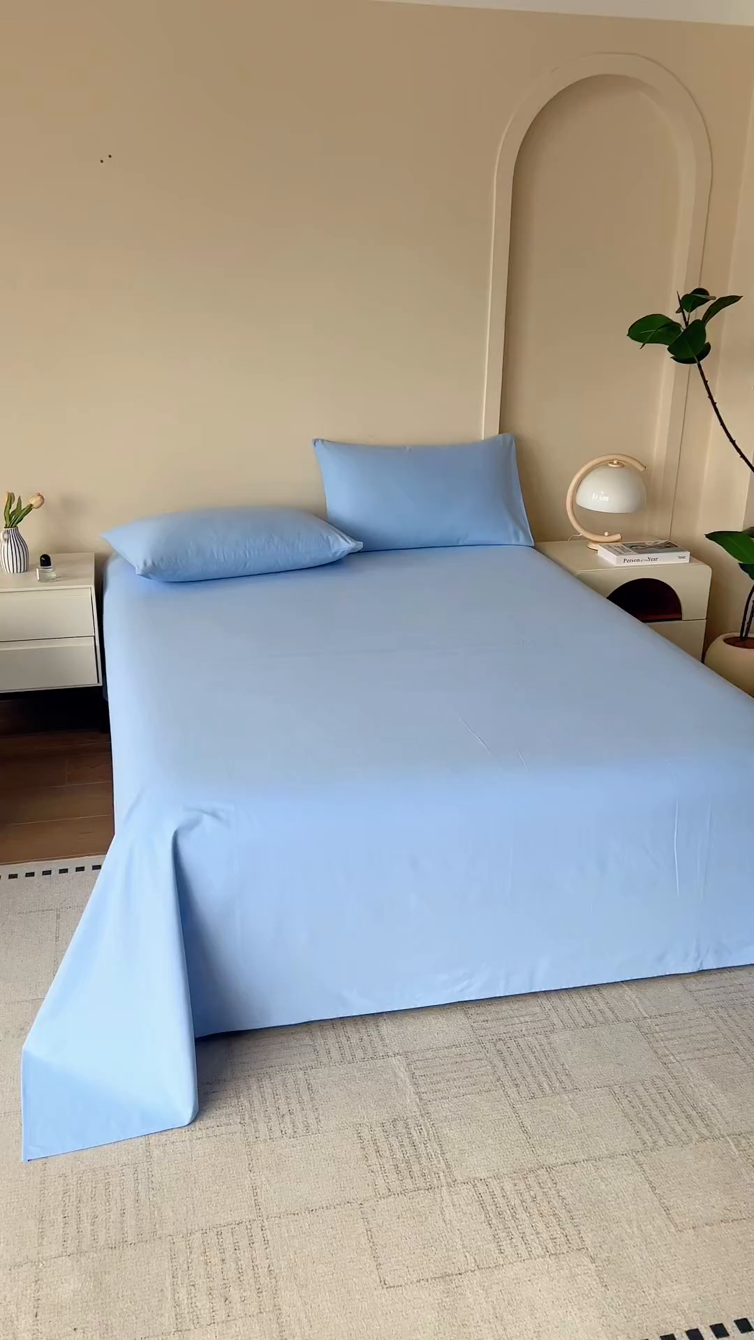 91家纺网 家纺一手货源 找家纺 居美良品 2026新款新疆长绒棉100%全棉纯色A类纯棉床单 天蓝