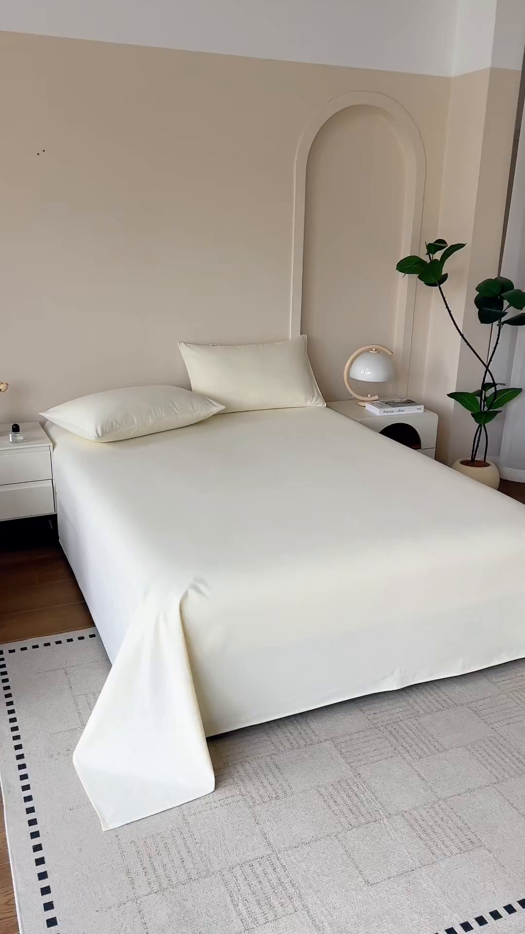 91家纺网 家纺一手货源 找家纺 居美良品 2026新款新疆长绒棉100%全棉纯色A类纯棉床单 米白