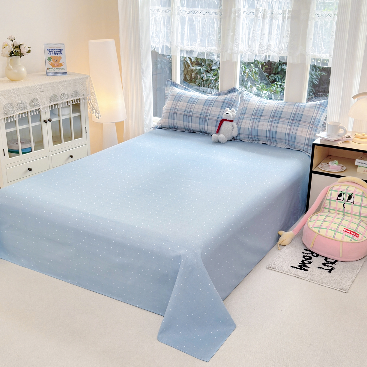 91家纺网 家纺一手货源 找家纺 （总）洺兰家居 2026新款全棉纯棉13070小清新印花单枕套枕套单件