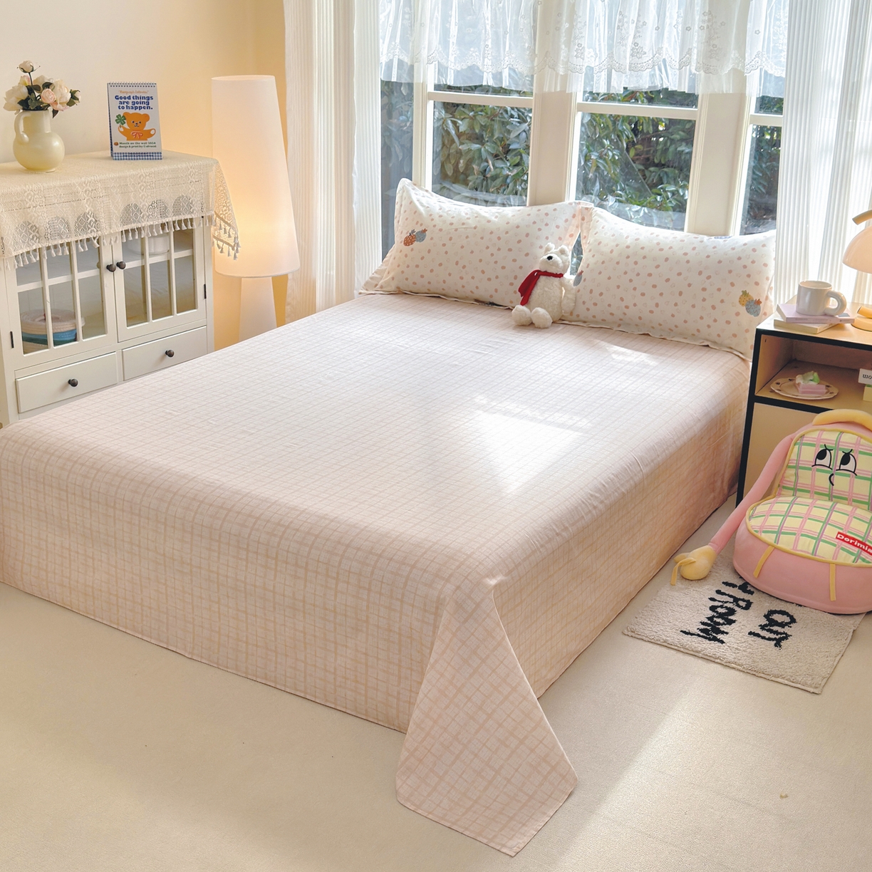 91家纺网 家纺一手货源 找家纺 （总）洺兰家居 2026新款全棉纯棉13070小清新印花单床单床单单件