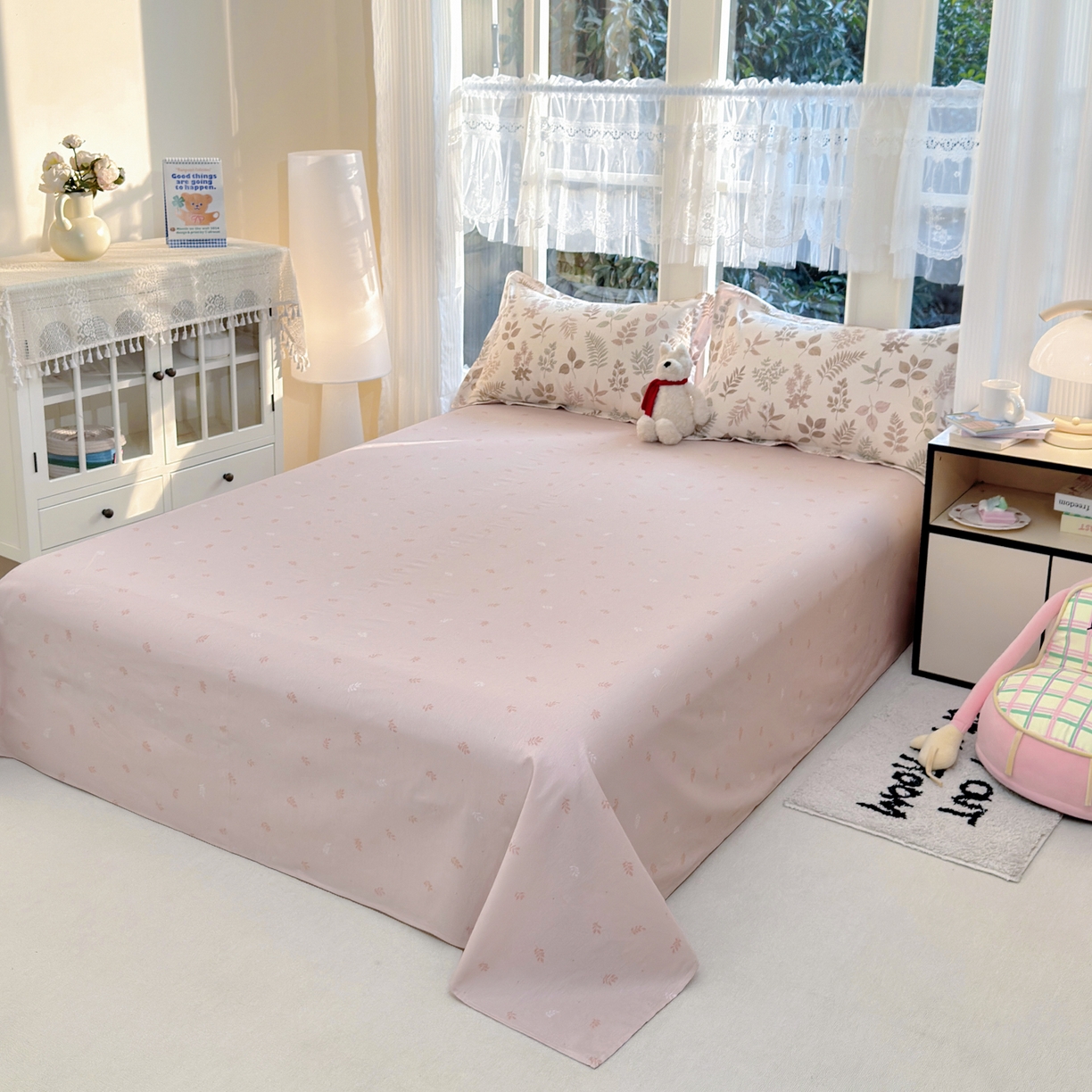 洺兰家居 2026新款全棉纯棉13070小清新印花单床单床单单件 晚风细语