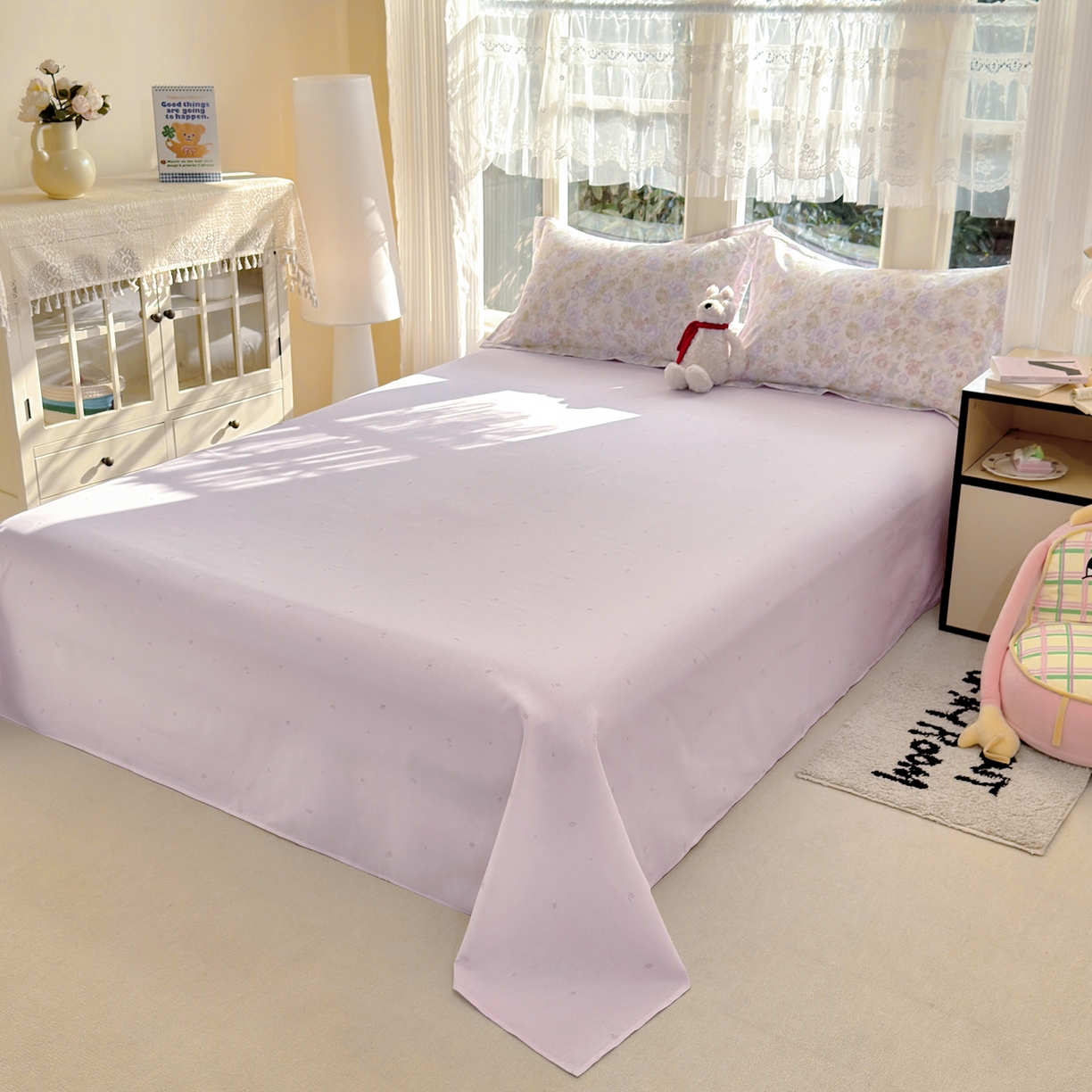 洺兰家居 2026新款全棉纯棉13070小清新印花单床单床单单件 栀子花