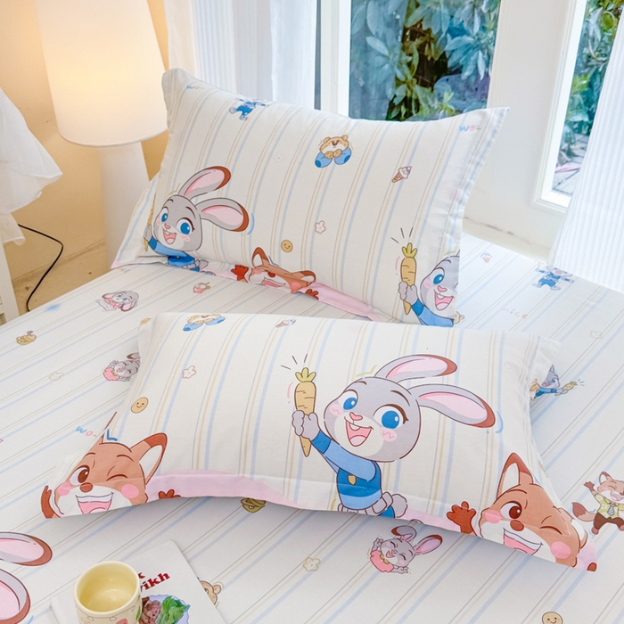 91家纺网 家纺一手货源 找家纺 （总）洺兰家居 2026新款全棉纯棉13070小清新印花单枕套枕套单件