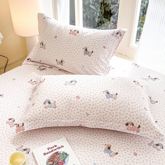 91家纺网 家纺一手货源 找家纺 （总）洺兰家居 2026新款全棉纯棉13070小清新印花单枕套枕套单件