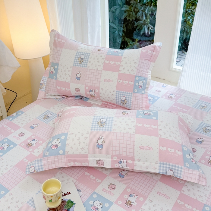 91家纺网 家纺一手货源 找家纺 （总）洺兰家居 2026新款全棉纯棉13070小清新印花单枕套枕套单件