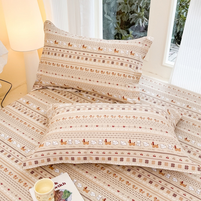 91家纺网 家纺一手货源 找家纺 （总）洺兰家居 2026新款全棉纯棉13070小清新印花单枕套枕套单件