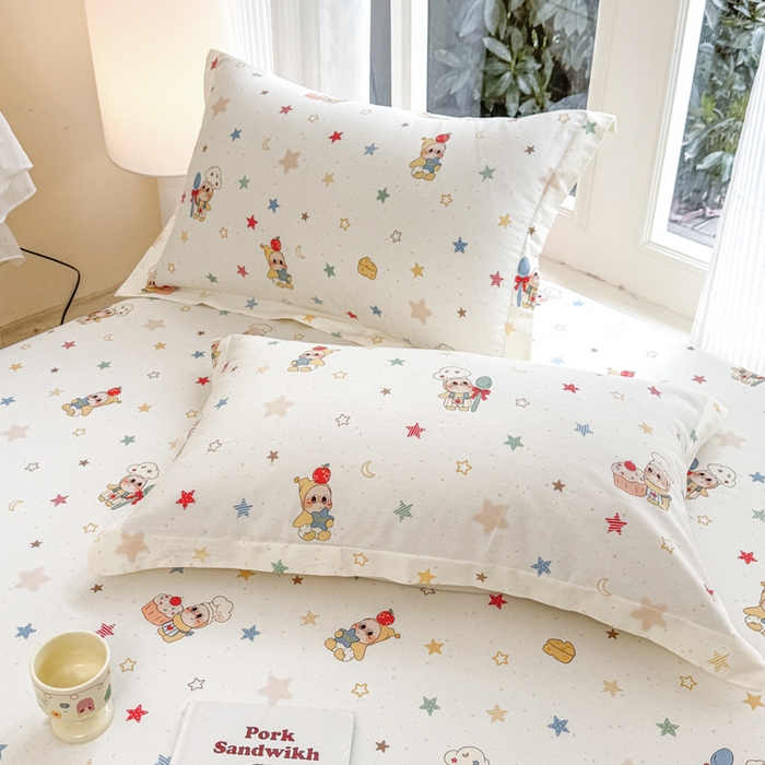 91家纺网 家纺一手货源 找家纺 （总）洺兰家居 2026新款全棉纯棉13070小清新印花单枕套枕套单件