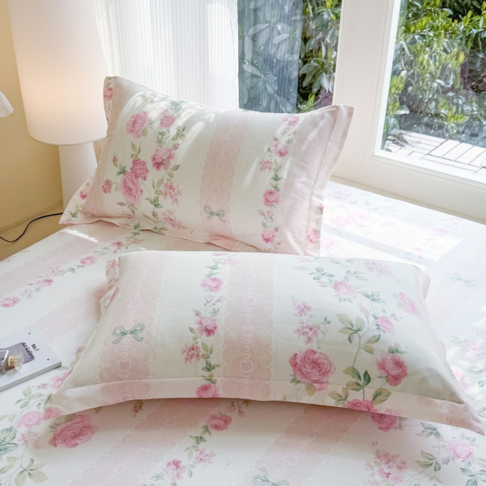 91家纺网 家纺一手货源 找家纺 （总）洺兰家居 2026新款全棉纯棉13070小清新印花单枕套枕套单件