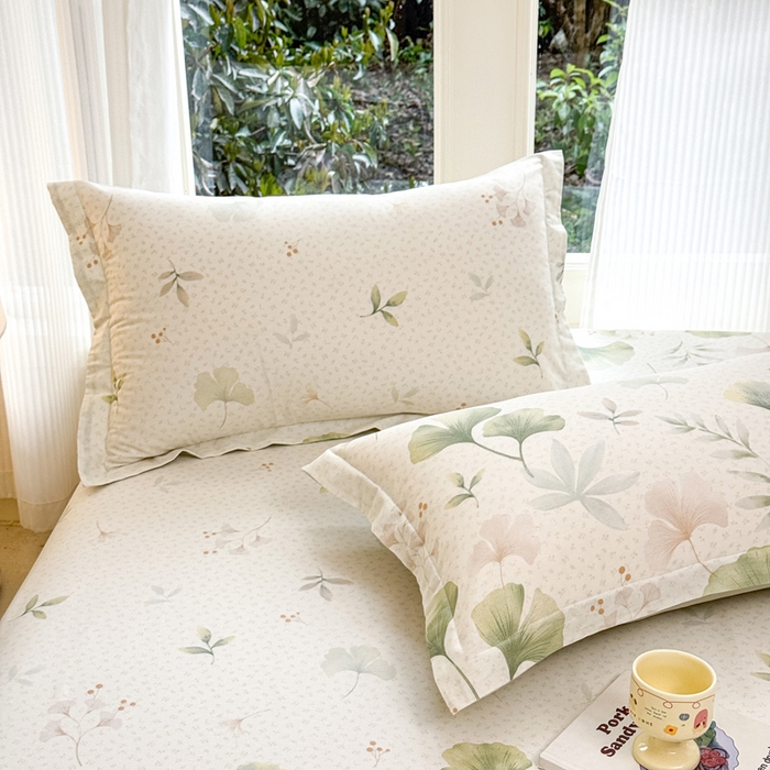 91家纺网 家纺一手货源 找家纺 洺兰家居 2026新款全棉纯棉13070小清新印花单枕套枕套单件 优雅生活