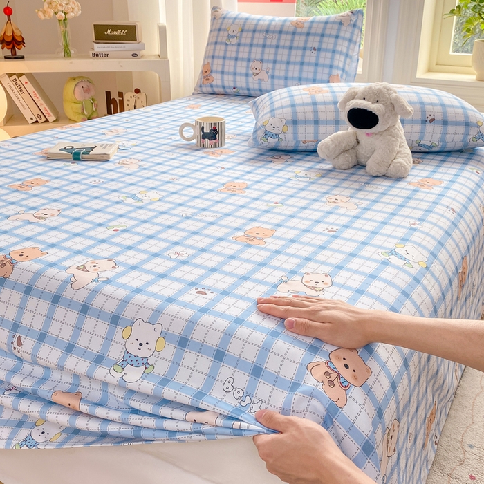 91家纺网 家纺一手货源 找家纺 （总）晓时候 20226新款细纱原棉老粗布床单印花床单单件凉席三件套