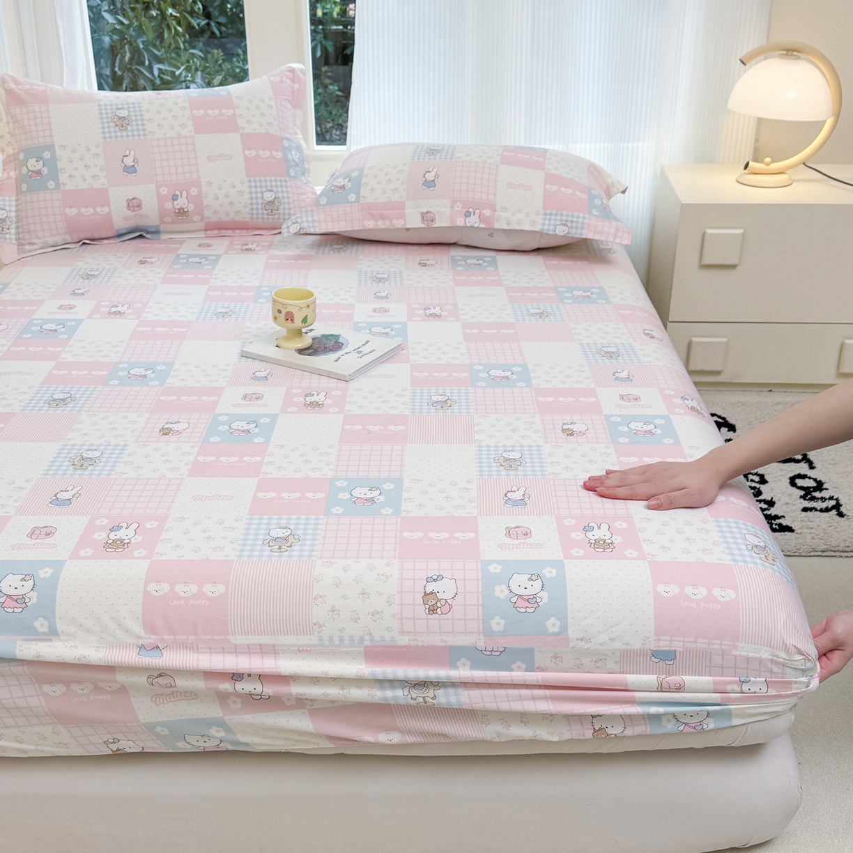 91家纺网 家纺一手货源 找家纺 （总）洺兰家居 2026新款全棉纯棉13070小清新印花单床笠床笠单件