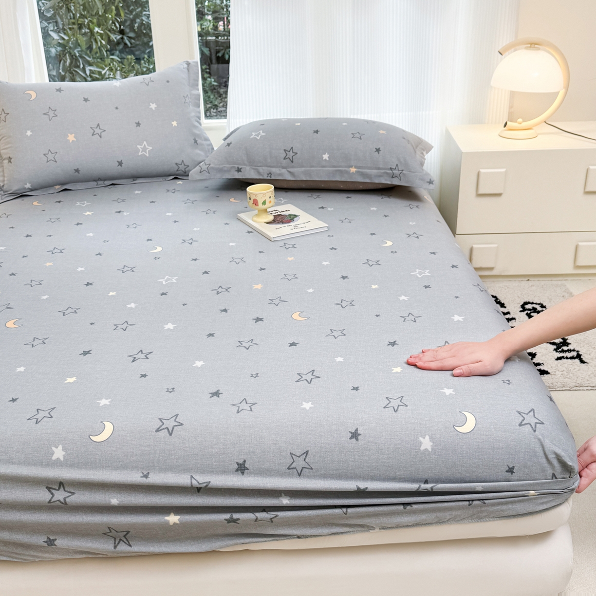 91家纺网 家纺一手货源 找家纺 （总）洺兰家居 2026新款全棉纯棉13070小清新印花单床笠床笠单件