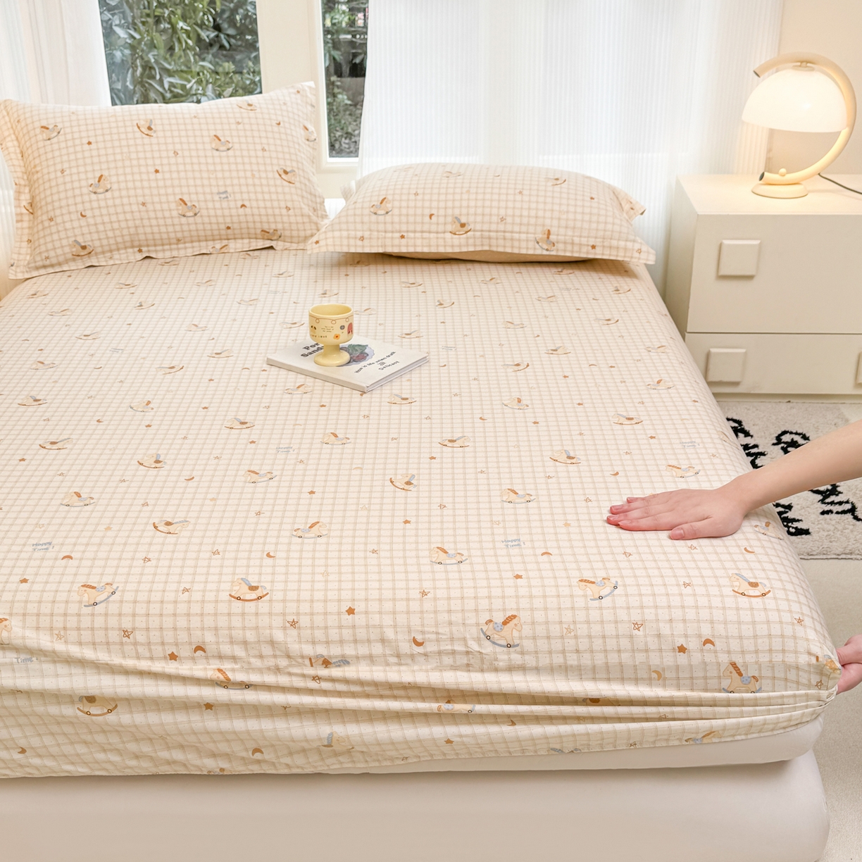 91家纺网 家纺一手货源 找家纺 （总）洺兰家居 2026新款全棉纯棉13070小清新印花单床笠床笠单件